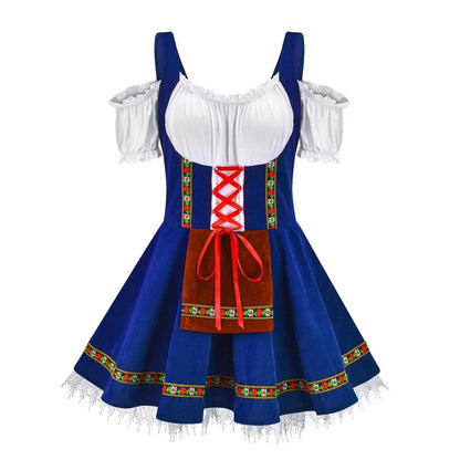 Aubriella | mini-dirndl kleid mit zierborte und schnürung für frauen