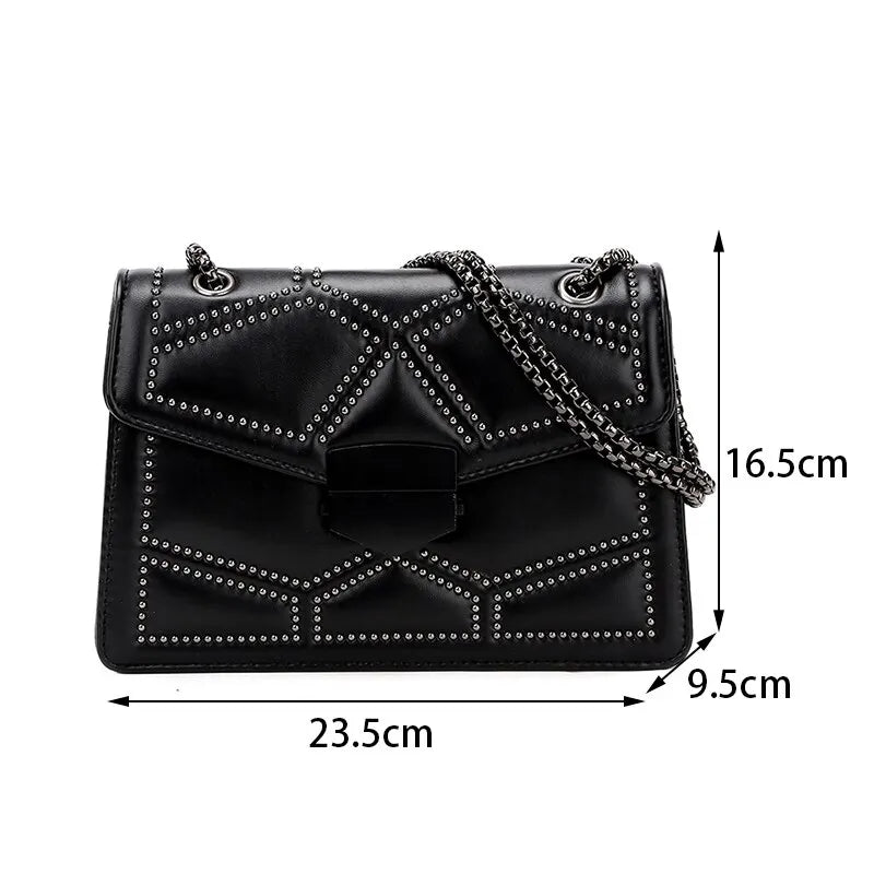 Schwarze Handtasche Kettendetails - Sofia