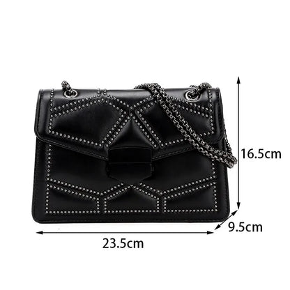Schwarze Handtasche Kettendetails - Sofia