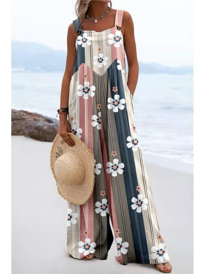 Buntgestreifter blumen-jumpsuit - lena