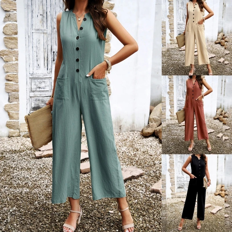 Blaues Business-Jumpsuit - Mia