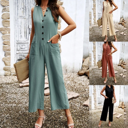 Blaues Business-Jumpsuit - Mia