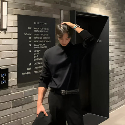 Slim-fit-langarm-strickpullover für herren