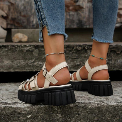 Cremeweiße Urban-Sandalen - Julia