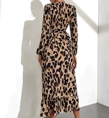 Elena - Leopard Midi Wickelkleid