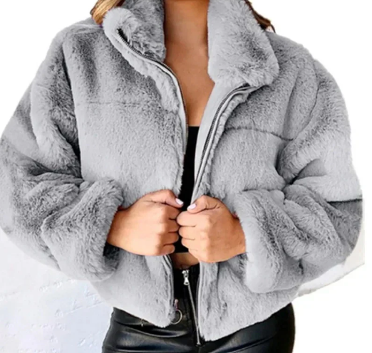 Stylische wintermode teddyjacke für damen - Jana