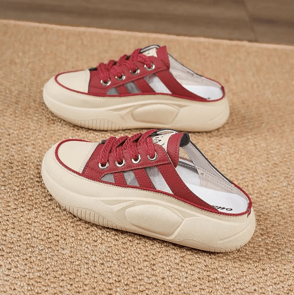 Lena – Rote Leichte Orthopädische Slippers