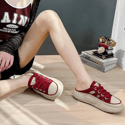 Lena – Rote Leichte Orthopädische Slippers