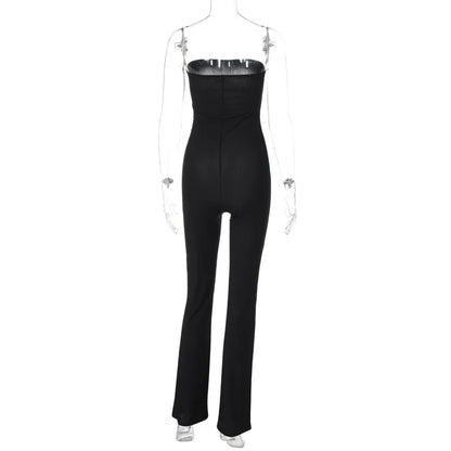 Schwarzer trägerloser Jumpsuit - Fiona
