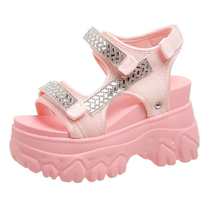 Schwarze Funkelnde Trekking-Sandalen - Zoe