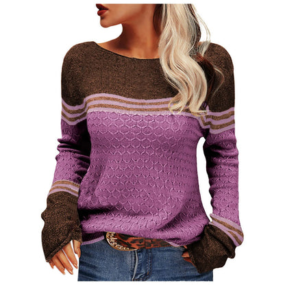 Gestreifter Strickpullover Blau - Sophia