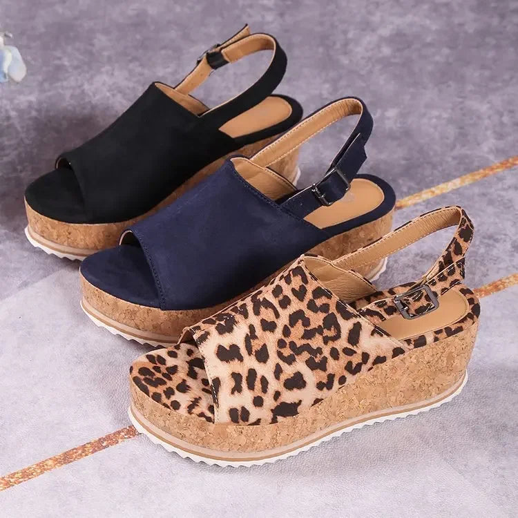 Leopardenmuster Kork-Sandalen - Eva