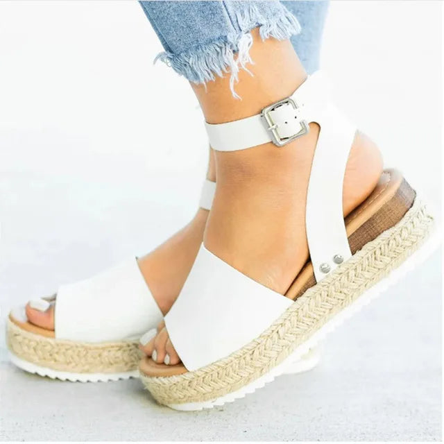 Beige Espadrille-Sandalen - Emma