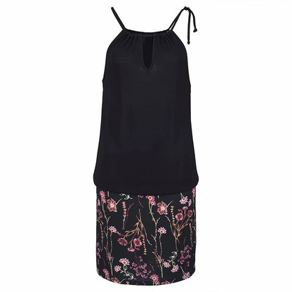 Fiona - Schwarzes Ärmelloses Sommerkleid