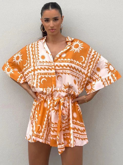 Gelber Sonnenmuster Playsuit - Lena