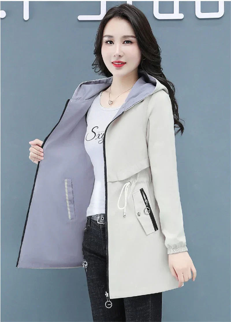 Wolf lange windbreaker-jacke