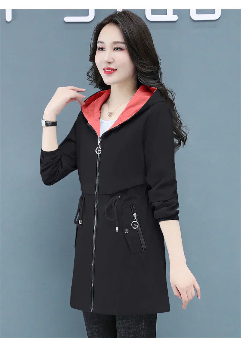 Wolf lange windbreaker-jacke