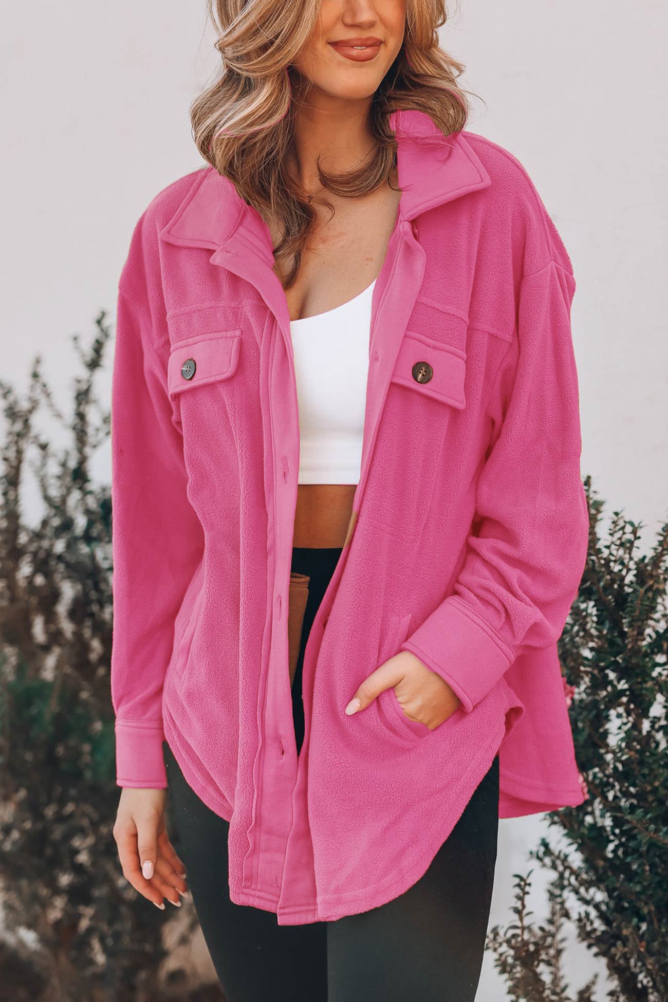 Einreihige Shacket mit Taschen