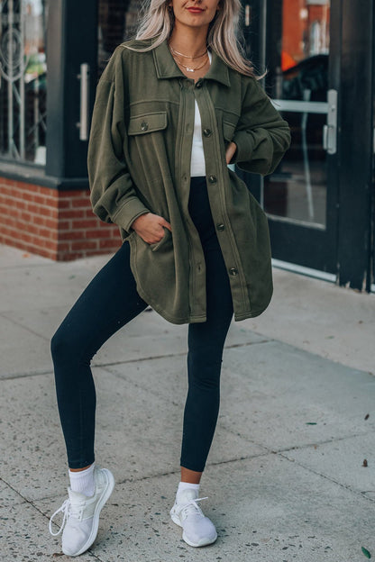 Einreihige Shacket mit Taschen