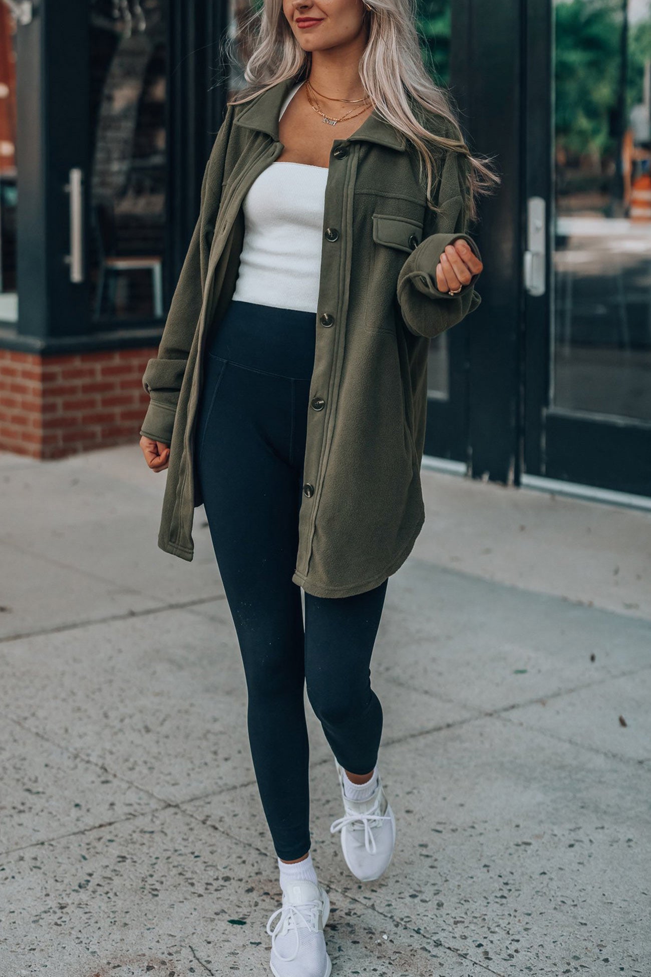 Einreihige Shacket mit Taschen