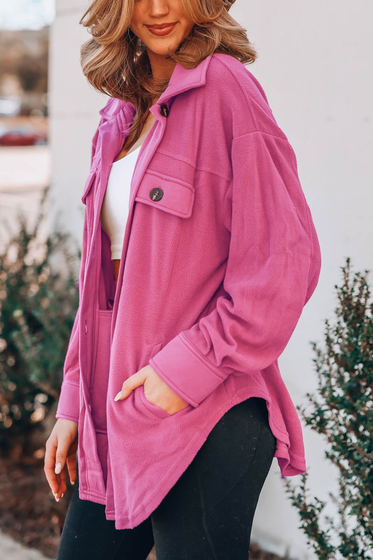 Einreihige Shacket mit Taschen