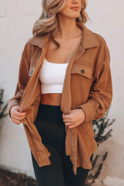 Einreihige Shacket mit Taschen