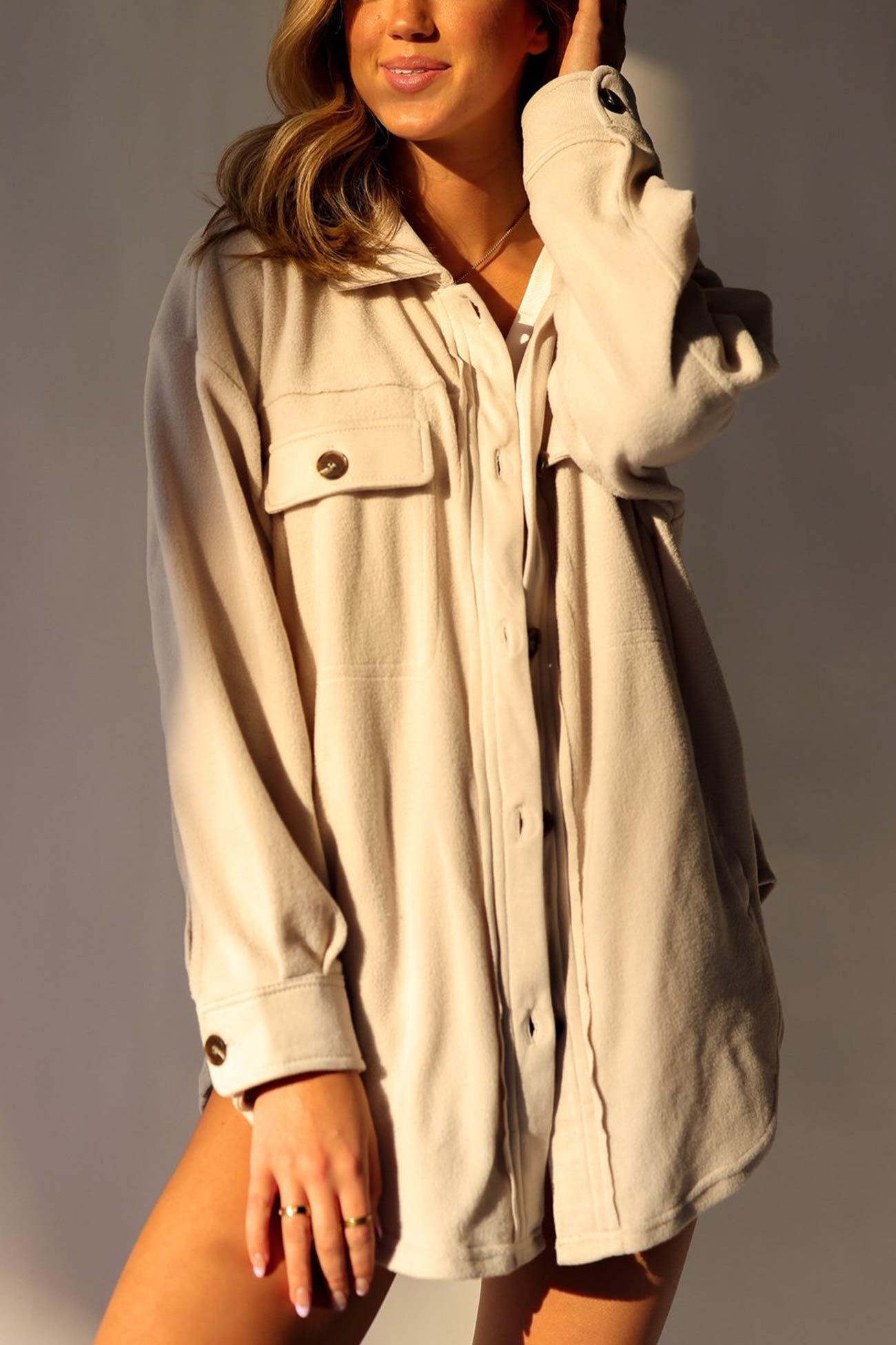 Einreihige Shacket mit Taschen