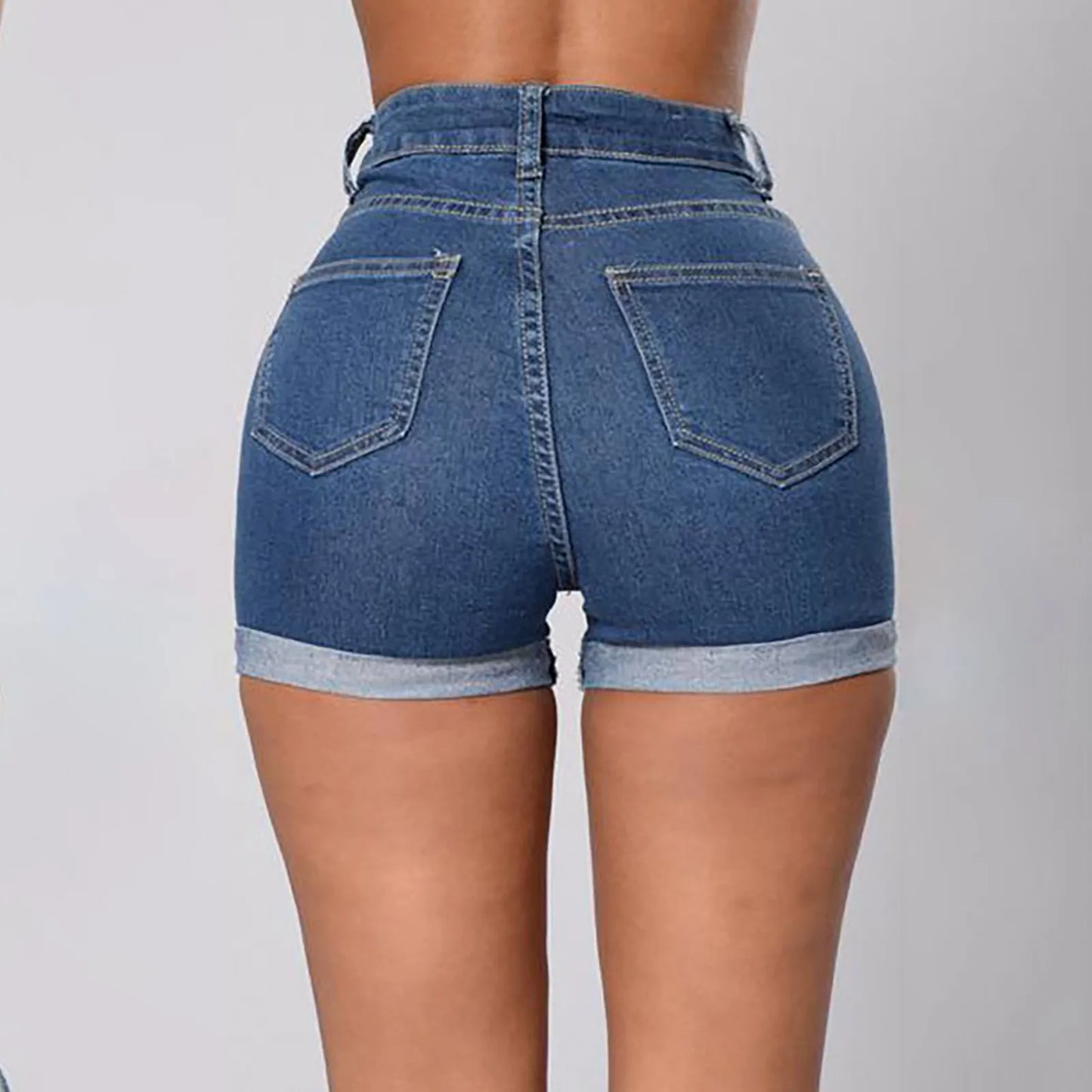 Lena - Trendige Denim Shorts in Blau