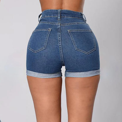 Lena - Trendige Denim Shorts in Blau