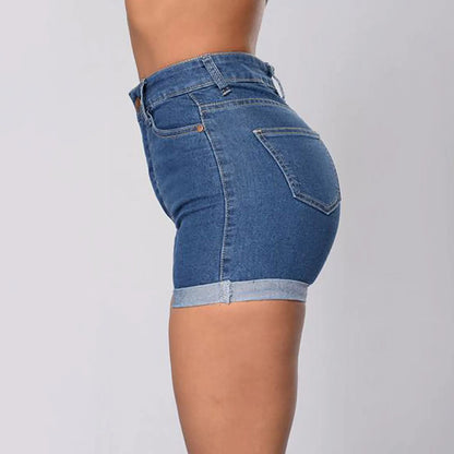 Lena - Trendige Denim Shorts in Blau