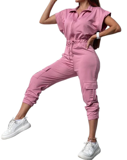 Lena - Grüner Taillierter Jumpsuit