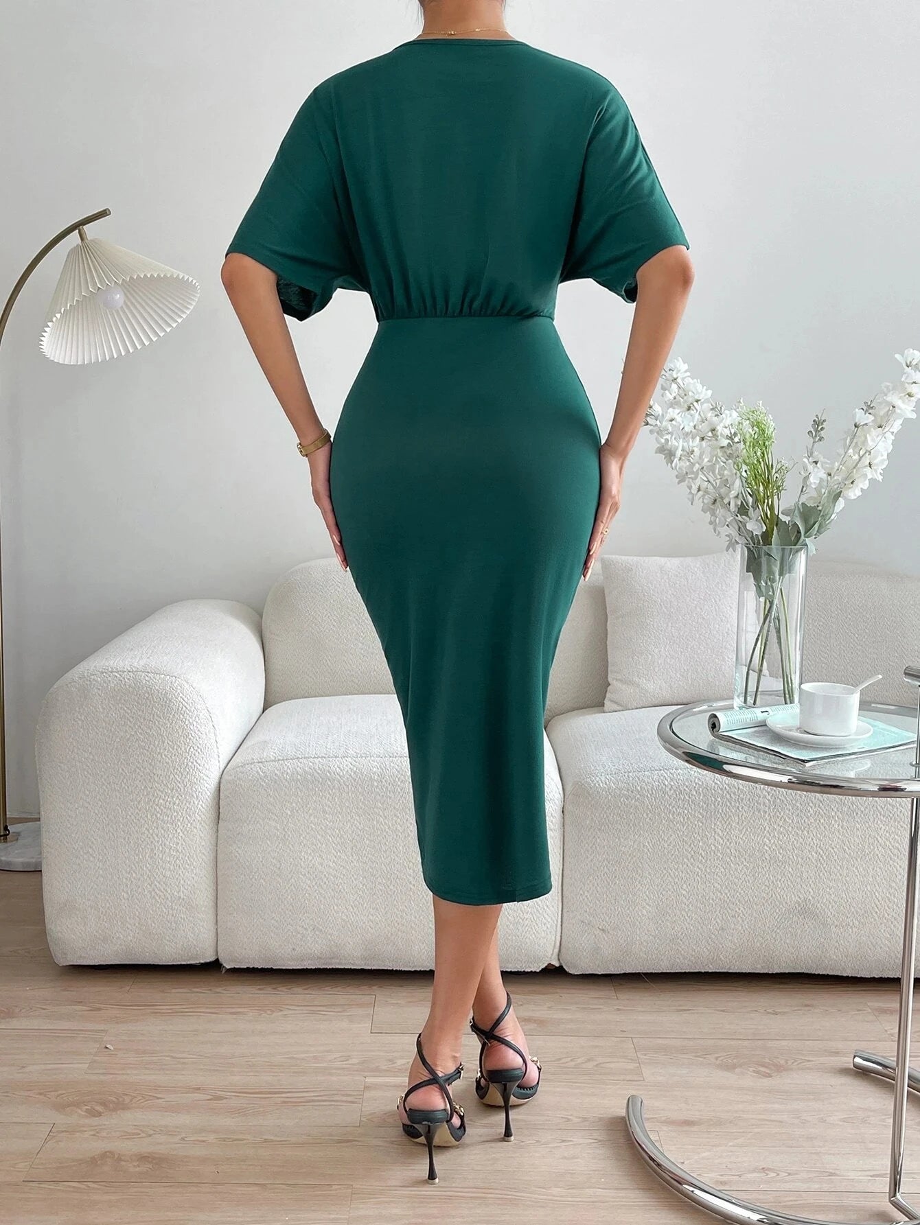 Schwarzes Wickelkleid - Helena