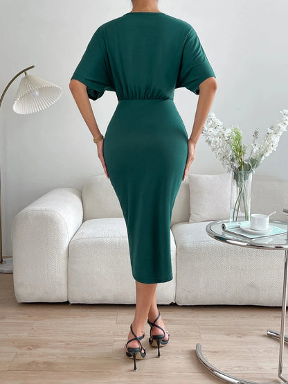 Schwarzes Wickelkleid - Helena