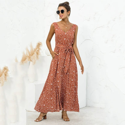 Schwarzes Maxikleid mit Muster - Lara