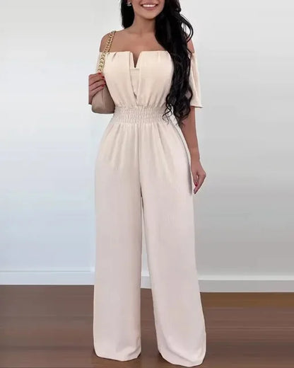 Schwarz-weißer Off-Shoulder-Jumpsuit - Stella