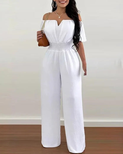 Schwarz-weißer Off-Shoulder-Jumpsuit - Stella