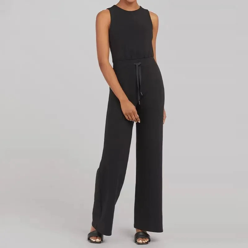 Beiger Jumpsuit mit Kordelzug - Ella