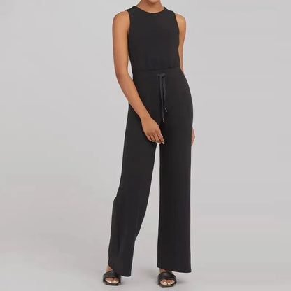 Beiger Jumpsuit mit Kordelzug - Ella