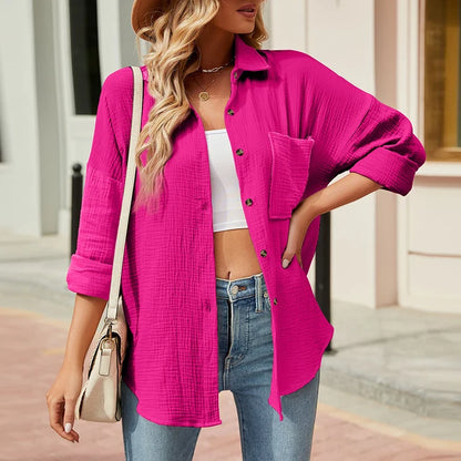 Julia - graues oversize-hemd mit farbakzent