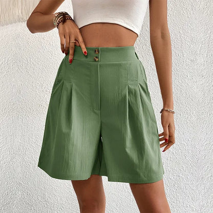 Elisa - Schwarze Knielange Cargo-Shorts