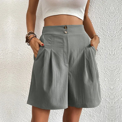 Elisa - Schwarze Knielange Cargo-Shorts