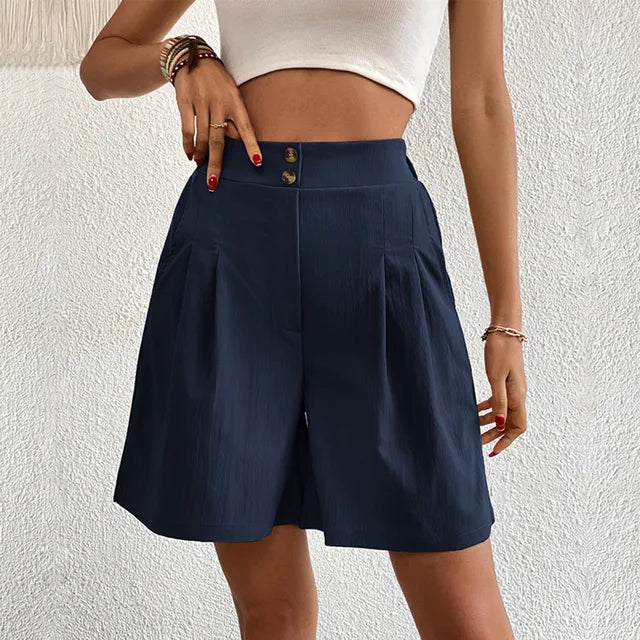 Elisa - Schwarze Knielange Cargo-Shorts