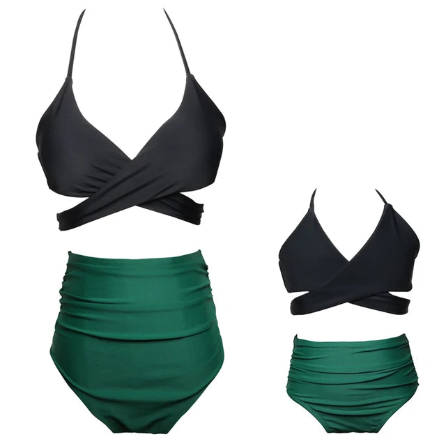 Lena - Schwarzes High-Waist Bikini-Set