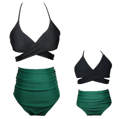 Lena - Schwarzes High-Waist Bikini-Set