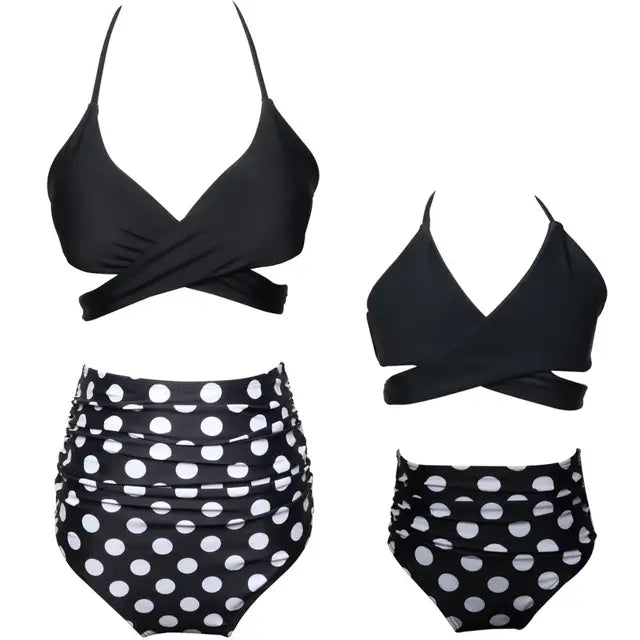 Lena - Schwarzes High-Waist Bikini-Set