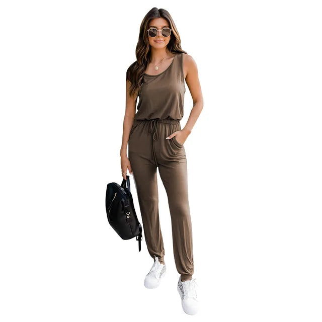 Zoey - Schwarzer Ärmelloser Jumpsuit