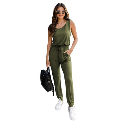 Zoey - Schwarzer Ärmelloser Jumpsuit