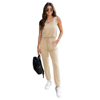 Zoey - Schwarzer Ärmelloser Jumpsuit