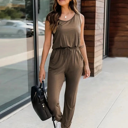 Zoey - Schwarzer Ärmelloser Jumpsuit
