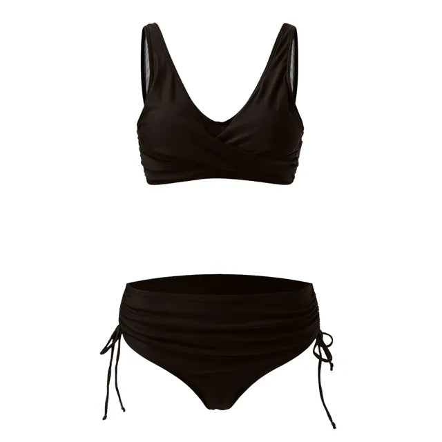 Noir Elegance - Schwarzes Wickel-Bikini-Set
